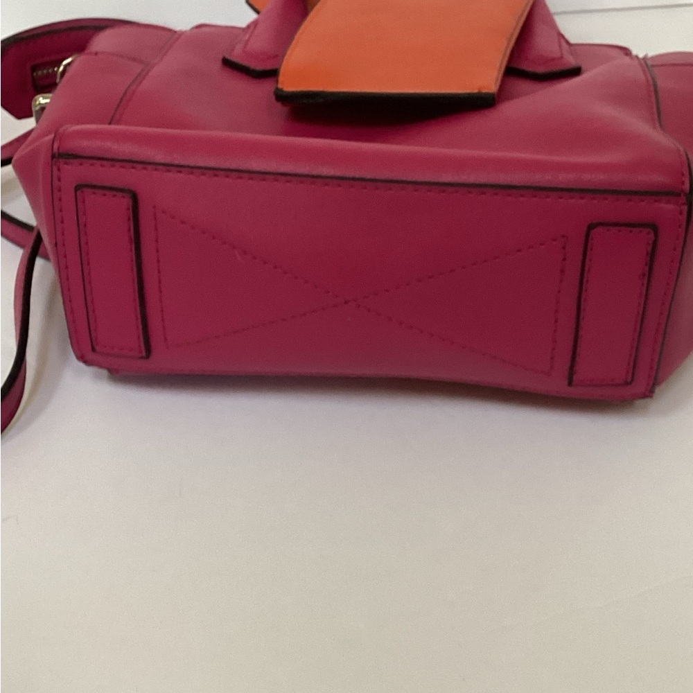 NWT REED special edition small Satchel/ crossbody. Vegan,  Fuschia and orange. - Picture 7 of 13